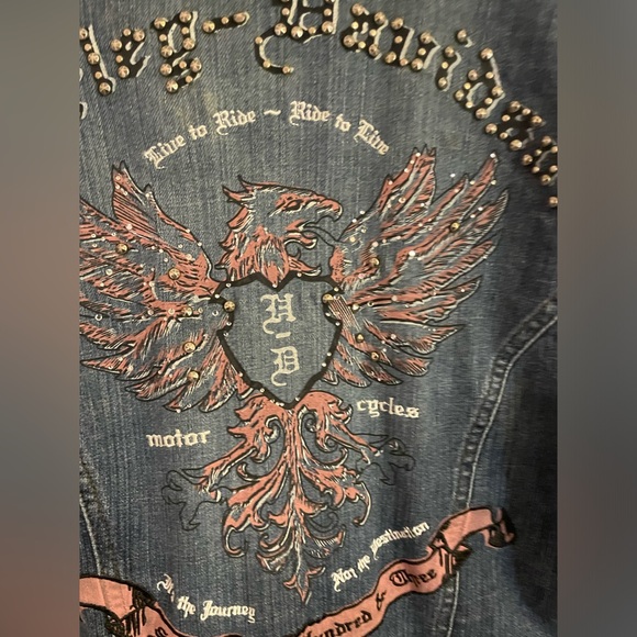 Women’s Harley Davidson, jean jacket size medium good condition - Picture 2 of 10